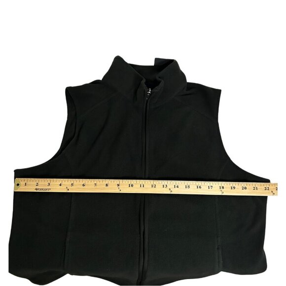 Lands' End Women's Plus Size XLP/18 Zip-Front Fleece Vest Long Black - Picture 6 of 6